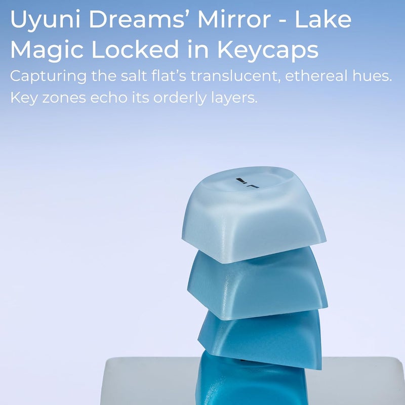 OHY PBT Keycaps, XVX Blue Jelly HOA Profile Key Cap, 132-Key Cute Custom Keycaps (for Mechanical Keyboards with Cherry/Gateron MX Switches)-Uyuni Dreams(ONLY KEYCAPS) - Image 5